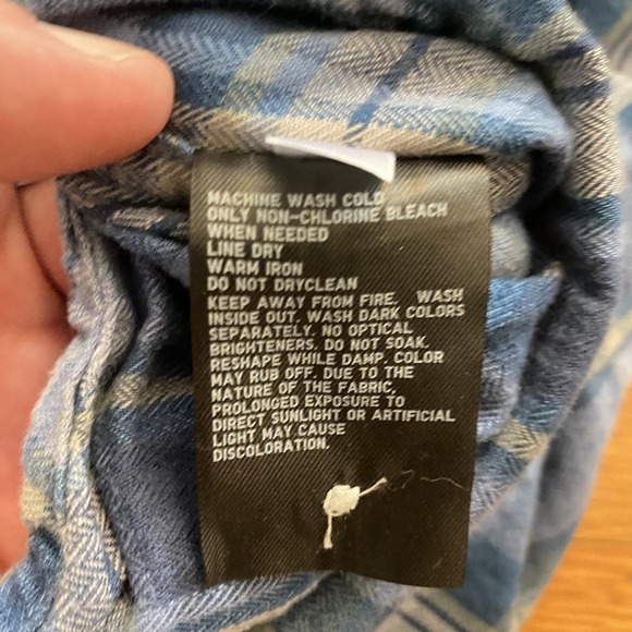 Uniqlo Shirt Mens Large Blue Plaid Button Down Long Sleeve Cotton Casual Pockets - Picture 8 of 10